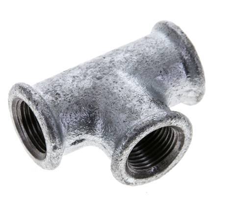Rp 3/8'' Zinc plated Cast iron Tee 25 Bar [2 Pieces]