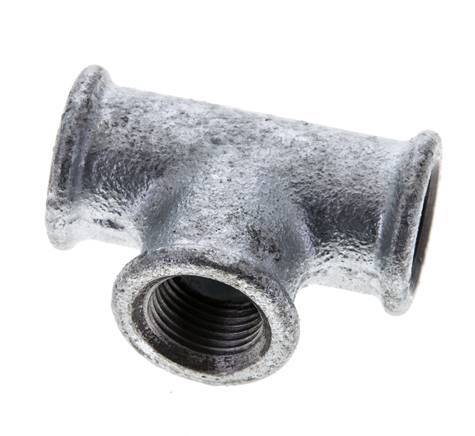 Rp 3/8'' Zinc plated Cast iron Tee 25 Bar [2 Pieces]