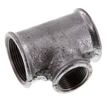 Rp 1 1/2'' x Rp 1'' T de hierro fundido galvanizado 25 Bar