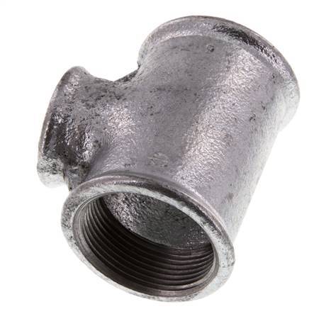 Rp 1 1/2'' x Rp 1'' T de hierro fundido galvanizado 25 Bar