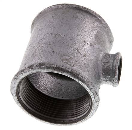Rp 2'' x Rp 1/2'' T de hierro fundido galvanizado 25 Bar