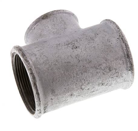 Rp 2'' x Rp 1 1/2'' T de hierro fundido galvanizado 25 Bar