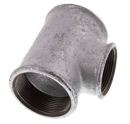 Rp 2'' x Rp 1 1/2'' T de hierro fundido galvanizado 25 Bar