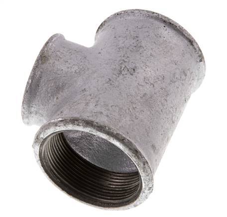 Rp 2'' x Rp 1 1/2'' T de hierro fundido galvanizado 25 Bar
