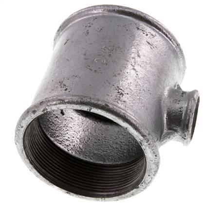 Rp 2 1/2'' x Rp 3/4'' T de hierro fundido galvanizado 25 Bar