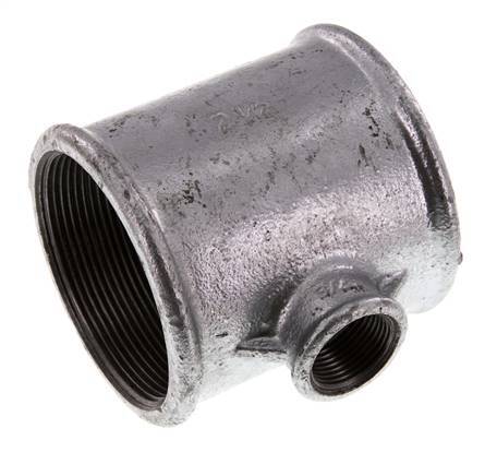 Rp 2 1/2'' x Rp 3/4'' T de hierro fundido galvanizado 25 Bar