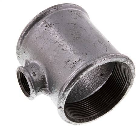 Rp 2 1/2'' x Rp 3/4'' T de hierro fundido galvanizado 25 Bar