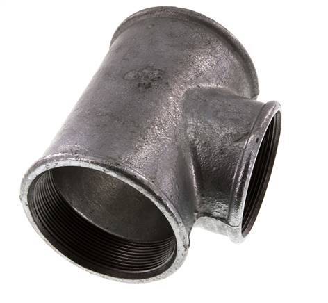 Rp 3'' x Rp 2 1/2'' T de hierro fundido galvanizado 25 Bar