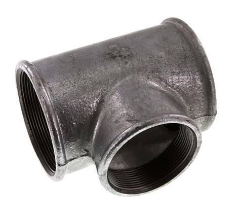 Rp 3'' x Rp 2 1/2'' T de hierro fundido galvanizado 25 Bar