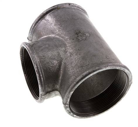 Rp 3'' x Rp 2 1/2'' T de hierro fundido galvanizado 25 Bar