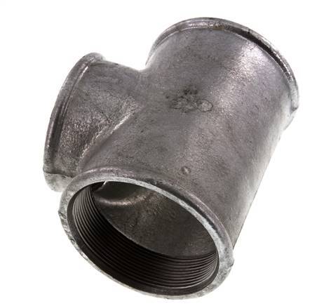 Rp 3'' x Rp 2 1/2'' T de hierro fundido galvanizado 25 Bar