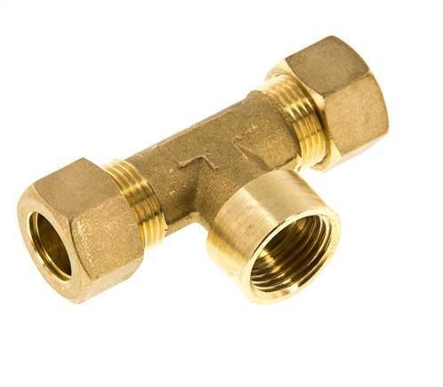 G 1/2'' x 15mm Accesorio de compresión en T de latón 82 Bar DIN EN 1254-2