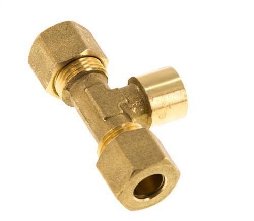 G 1/4'' x 10mm Accesorio de compresión en T de latón 95 Bar DIN EN 1254-2