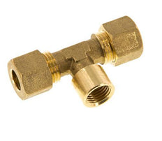 G 1/4'' x 10mm Accesorio de compresión en T de latón 95 Bar DIN EN 1254-2