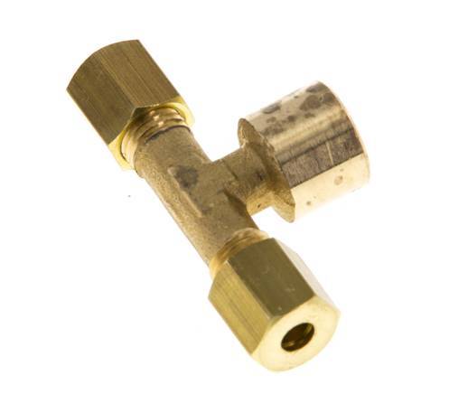 G 1/8'' x 4mm Accesorio de compresión en T de latón 150 Bar DIN EN 1254-2