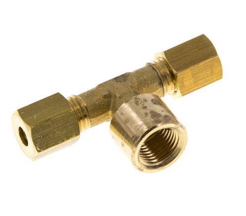 G 1/8'' x 4mm Accesorio de compresión en T de latón 150 Bar DIN EN 1254-2