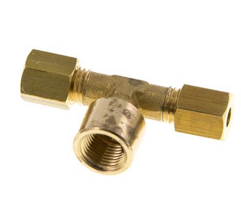 G 1/8'' x 4mm Accesorio de compresión en T de latón 150 Bar DIN EN 1254-2