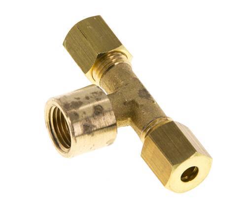 G 1/8'' x 4mm Accesorio de compresión en T de latón 150 Bar DIN EN 1254-2