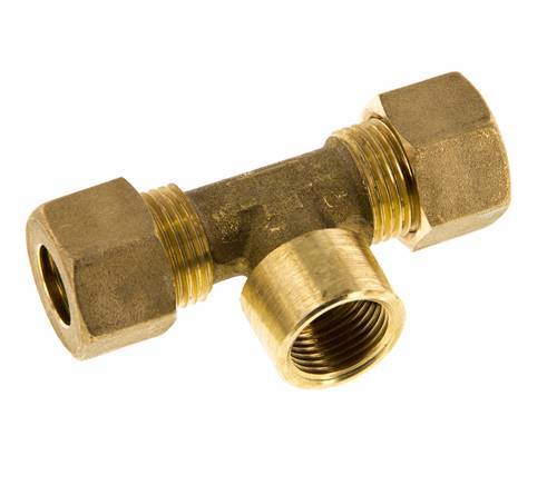 G 3/8'' x 12mm Accesorio de compresión en T de latón 75 Bar DIN EN 1254-2