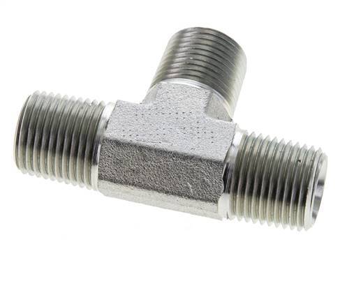 1/2'' NPT Macho Acero Cincado Tee 210 Bar - Hidráulico