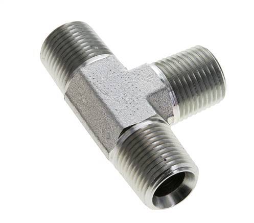 1/2'' NPT Macho Acero Cincado Tee 210 Bar - Hidráulico