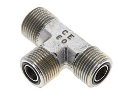 UN 13/16''-16 Male Zincated Steel Tee ORFS 630 Bar - Hydraulic