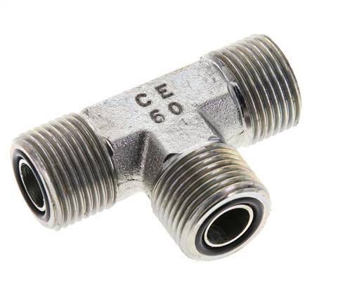 UN 13/16''-16 Male Zincated Steel Tee ORFS 630 Bar - Hydraulic