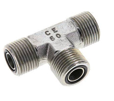 UN 13/16''-16 Male Zincated Steel Tee ORFS 630 Bar - Hydraulic