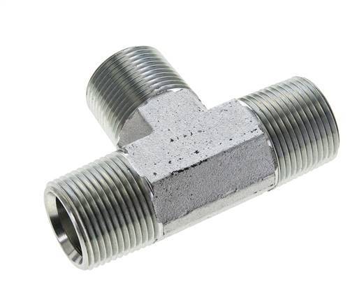 tee de acero galvanizado de 1'' NPT macho 140 Bar - Hidráulico