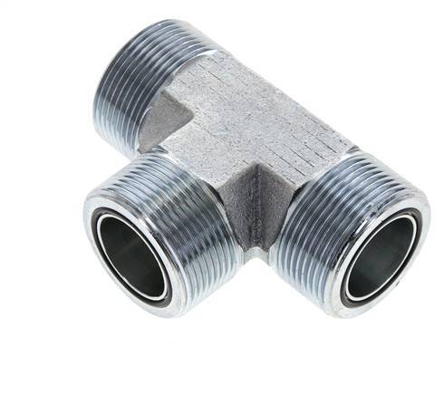 UN 1-11/16''-12 Macho T de acero galvanizado ORFS 250 Bar - Hidráulico