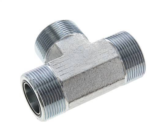 UN 1-11/16''-12 Macho T de acero galvanizado ORFS 250 Bar - Hidráulico