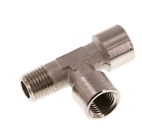 R 1/4'' x G 1/4'' M/F Nickel plated Brass Tee 16 Bar [2 Pieces]