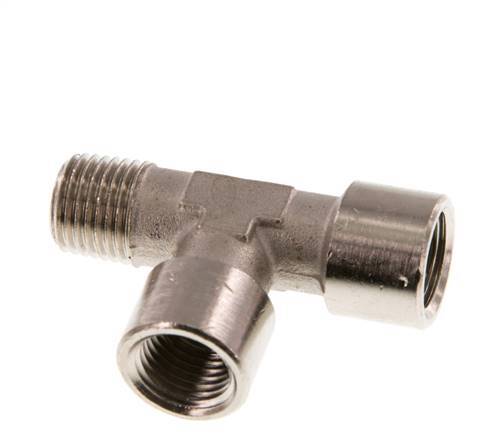 R 1/4'' x G 1/4'' M/F Nickel plated Brass Tee 16 Bar [2 Pieces]