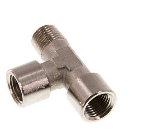 R 1/4'' x G 1/4'' M/F Nickel plated Brass Tee 16 Bar [2 Pieces]