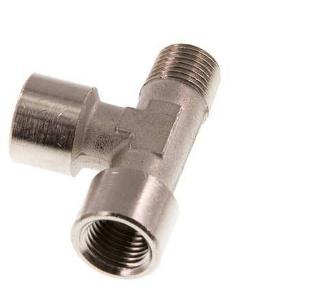 R 1/4'' x G 1/4'' M/F Nickel plated Brass Tee 16 Bar [2 Pieces]