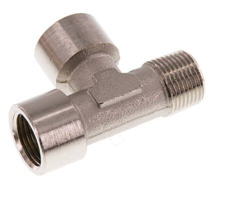 R 3/8'' x G 3/8'' M/F Nickel plated Brass Tee 16 Bar [2 Pieces]
