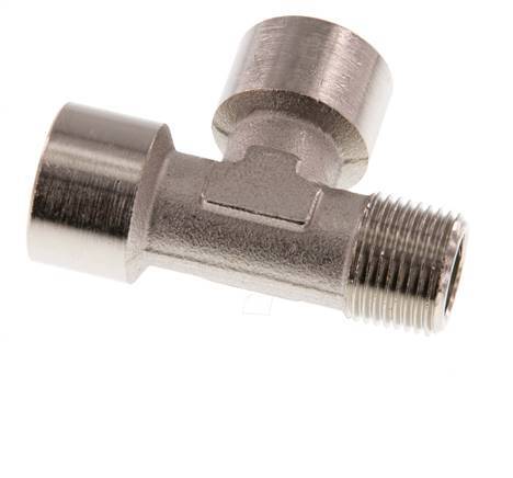 R 3/8'' x G 3/8'' M/F Nickel plated Brass Tee 16 Bar [2 Pieces]