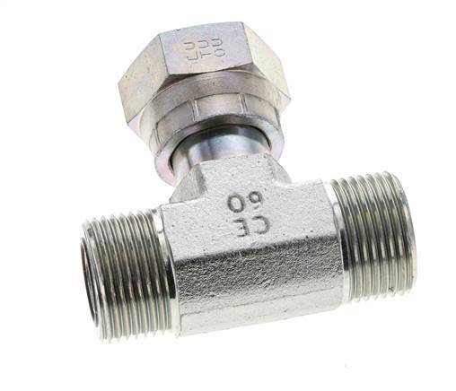 UN 1-3/16''-12 M/F T de acero galvanizado ORFS con tuerca de unión 400 Bar - Hidráulico