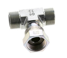 UN 1-3/16''-12 M/F T de acero galvanizado ORFS con tuerca de unión 400 Bar - Hidráulico