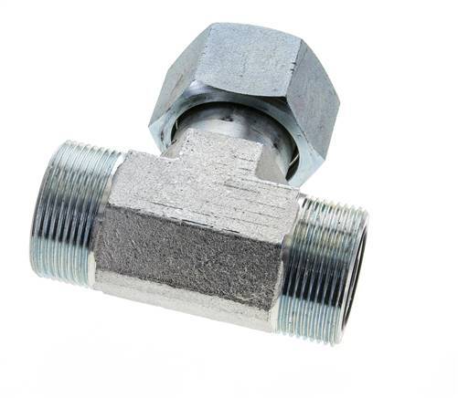 UN 1-11/16''-12 M/F T de acero galvanizado ORFS con tuerca de unión 250 Bar - Hidráulico