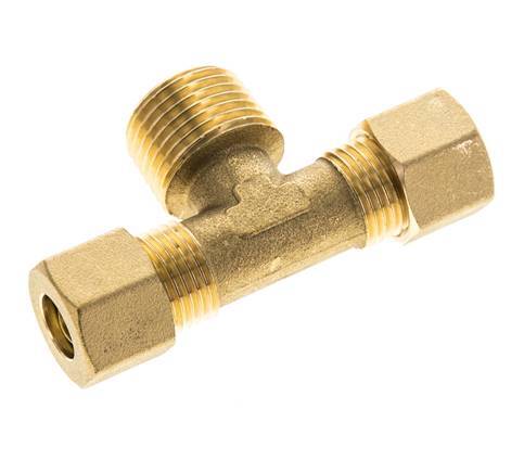 R 1/2'' Macho x 10mm Racor de compresión en T de latón 95 Bar DIN EN 1254-2