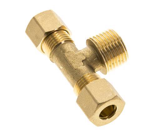 R 1/2'' Macho x 10mm Racor de compresión en T de latón 95 Bar DIN EN 1254-2