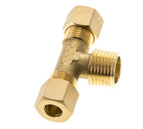 R 1/2'' Macho x 10mm Racor de compresión en T de latón 95 Bar DIN EN 1254-2