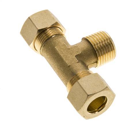 R 1/2'' Macho x 14mm Racor de compresión en T de latón 89 Bar DIN EN 1254-2