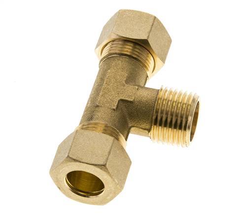 R 1/2'' Macho x 14mm Racor de compresión en T de latón 89 Bar DIN EN 1254-2