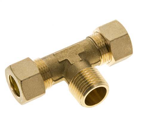 R 1/2'' Macho x 14mm Racor de compresión en T de latón 89 Bar DIN EN 1254-2