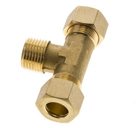 R 1/2'' Macho x 14mm Racor de compresión en T de latón 89 Bar DIN EN 1254-2