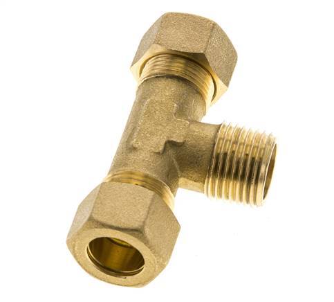 R 1/2'' Macho x 15mm Racor de compresión en T de latón 82 Bar DIN EN 1254-2