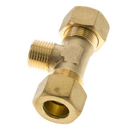 R 1/2'' Macho x 18mm Racor de compresión en T de latón 67 Bar DIN EN 1254-2