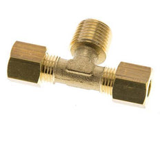 R 1/4'' Macho x 6mm Racor de compresión en T de latón 150 Bar DIN EN 1254-2